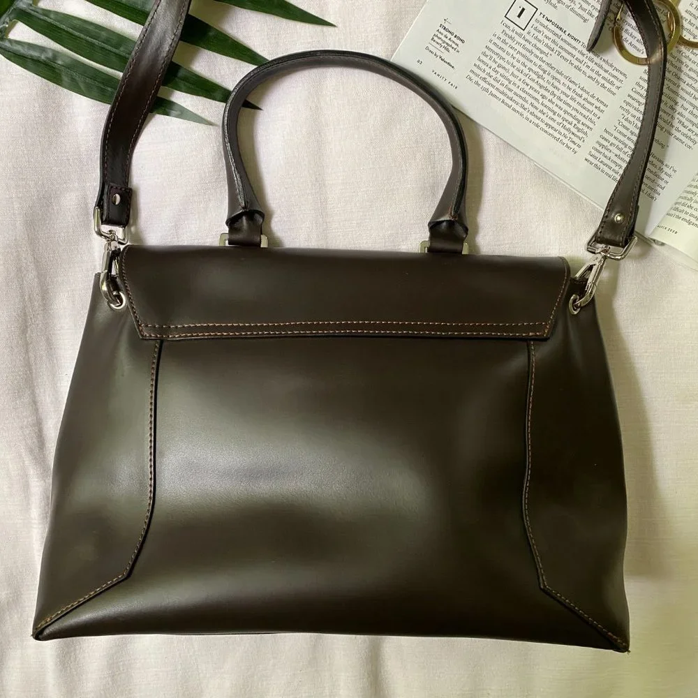 NICOLI Italian Leather Studded Large Satchel Bag - Picture 7 of 9